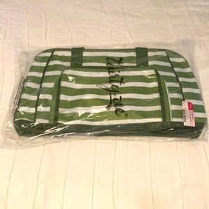Thirty one Green and white stripe duffle BNWT